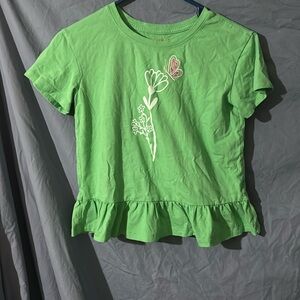 Cat & Jack Green Butterfly Tee | L 10-12